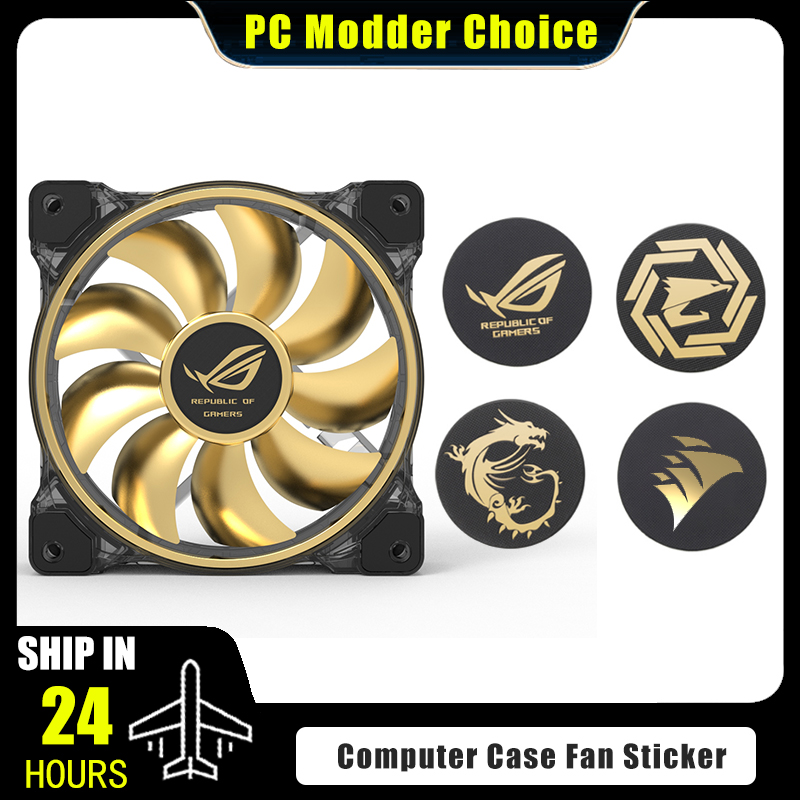 Gaming Accessories Rgb - ملصق شعار مروحة حالة الكمبيوتر، ملصق
