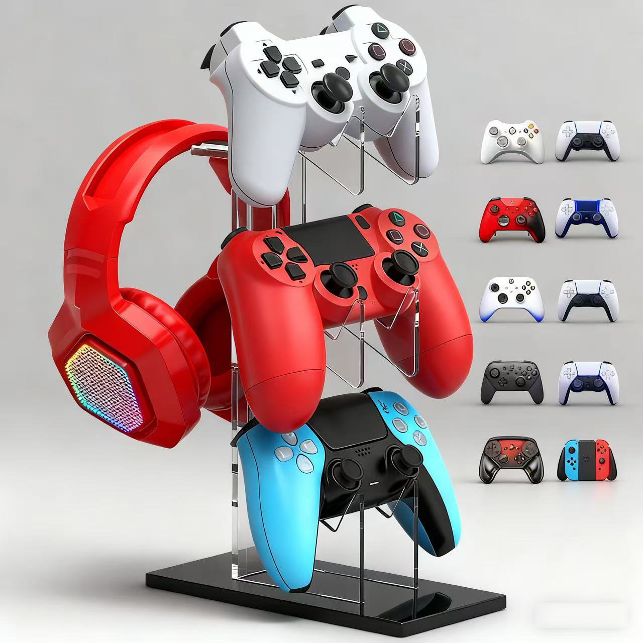 حامل وحدة تحكم عالمي من طبقتين - مراجعة Gaming Accessories Headset وسعره