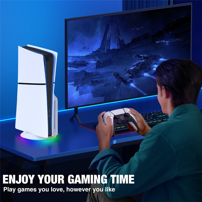 حامل عمودي AED7 مع إضاءة RGB ل - مراجعة Gaming Accessories Rgb وسعره