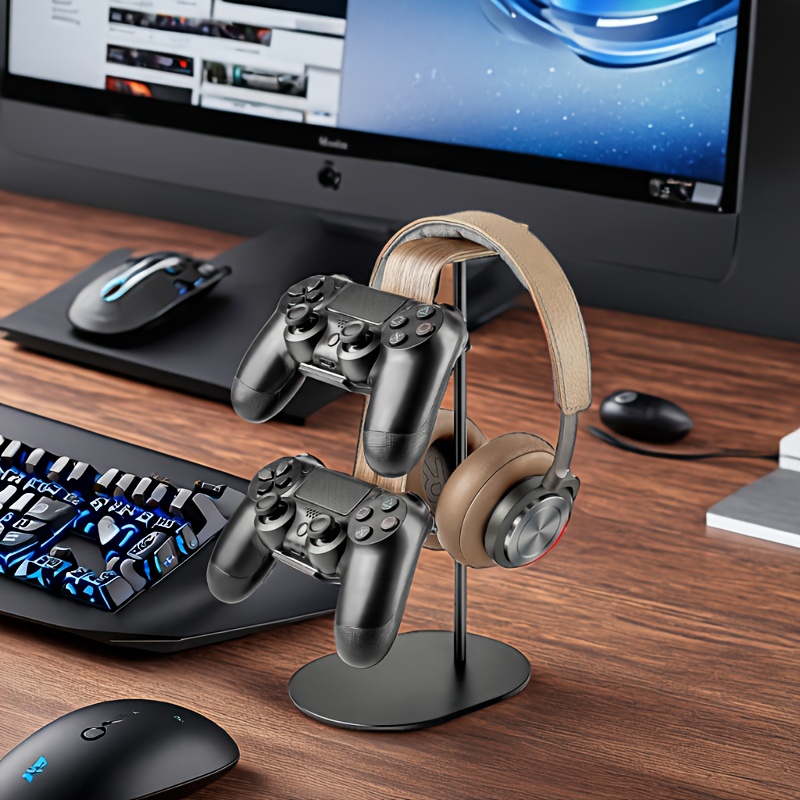 حامل خشبي لوحدة التحكم وسماعة  - مراجعة Gaming Accessories Headset وسعره